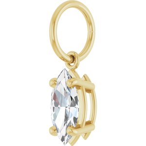 14K Yellow Gold 8x4 mm Marquise Charm/Pendant Mounting – image 3