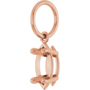 14K Rose Gold 8x4 mm Marquise Charm/Pendant Mounting – image 4