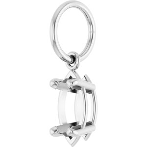 14K White Gold 8x4 mm Marquise Charm/Pendant Mounting – image 4
