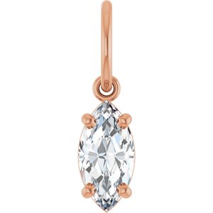 14K Rose Gold 1/2 CT Lab-Grown Diamond Charm/Pendant