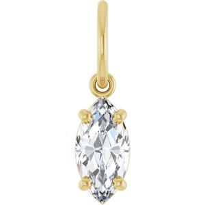 14K Yellow Gold 1/2 CT Lab-Grown Diamond Charm/Pendant