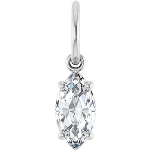 14K White Gold 8x4 mm Marquise Charm/Pendant Mounting
