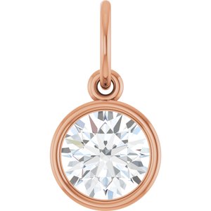 14K Rose Gold 9/10 CT Natural Diamond Charm/Pendant