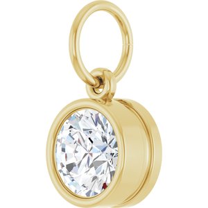 14K Yellow Gold 6.5 mm Round Charm/Pendant Mounting – image 3