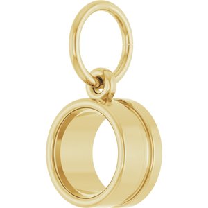 14K Yellow Gold 6.5 mm Round Charm/Pendant Mounting – image 4