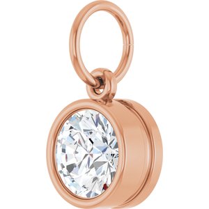 14K Rose Gold 6.5 mm Round Charm/Pendant Mounting – image 3