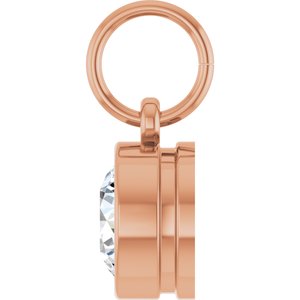 14K Rose Gold 9/10 CT Natural Diamond Charm/Pendant – image 3