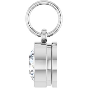 14K White Gold 9/10 CT Natural Diamond Charm/Pendant – image 3