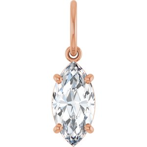 14K Rose Gold 10x5 mm Marquise Charm/Pendant Mounting
