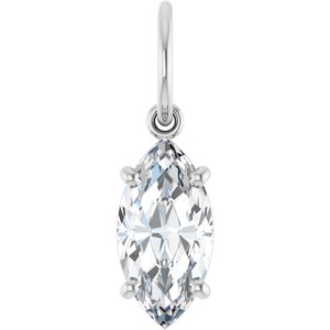 Platinum 10x5 mm Marquise Charm/Pendant Mounting