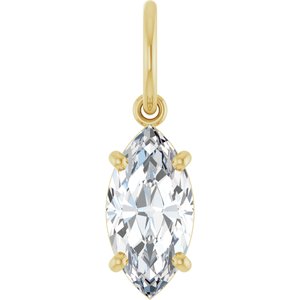 14K Yellow Gold 1 CT Lab-Grown Diamond Charm/Pendant