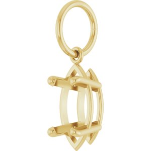 14K Yellow Gold 10x5 mm Marquise Charm/Pendant Mounting – image 4