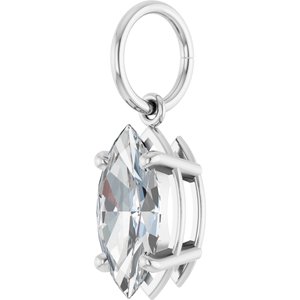 14K White Gold 10x5 mm Marquise Charm/Pendant Mounting – image 3