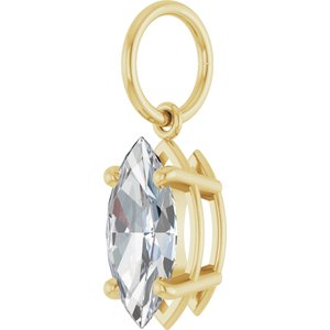 10K Yellow Gold 10x5 mm Marquise Charm/Pendant Mounting – image 3