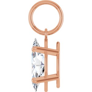 14K Rose Gold 1 CT Lab-Grown Diamond Charm/Pendant – image 3