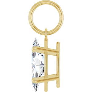 14K Yellow Gold 10x5 mm Marquise Charm/Pendant Mounting – image 5