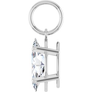 14K White Gold 1 CT Lab-Grown Diamond Charm/Pendant – image 3