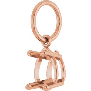 14K Rose Gold 7x5 mm Pear Charm/Pendant Mounting – image 4
