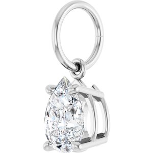 Platinum 5/8 CT Lab-Grown Diamond Charm/Pendant – image 2