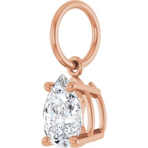 14K Rose Gold 7x5 mm Pear Charm/Pendant Mounting – image 3