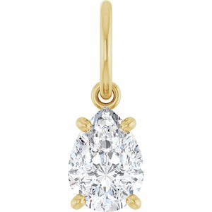 14K Yellow Gold 5/8 CT Lab-Grown Diamond Charm/Pendant