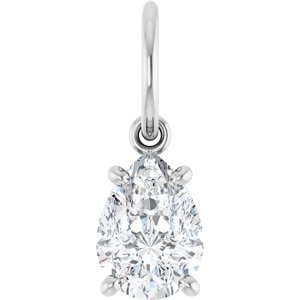 14K White Gold 7x5 mm Pear Charm/Pendant Mounting
