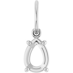 Platinum 7x5 mm Pear Charm/Pendant Mounting – image 2