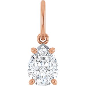 14K Rose Gold 7x5 mm Pear Charm/Pendant Mounting