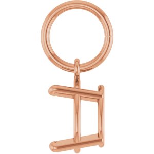 14K Rose Gold 7x5 mm Pear Charm/Pendant Mounting – image 6