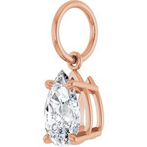 14K Rose Gold 8x5 mm Pear Charm/Pendant Mounting – image 3