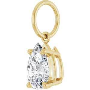 14K Yellow Gold 8x5 mm Pear Charm/Pendant Mounting – image 3
