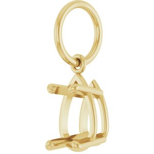 14K Yellow Gold 8x5 mm Pear Charm/Pendant Mounting – image 4