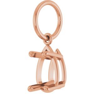 14K Rose Gold 8x5 mm Pear Charm/Pendant Mounting – image 4