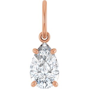 14K Rose Gold 8x5 mm Pear Charm/Pendant Mounting