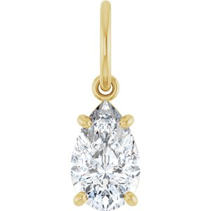 14K Yellow Gold 8x5 mm Pear Charm/Pendant Mounting