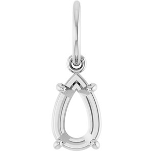 Platinum 8x5 mm Pear Charm/Pendant Mounting – image 2
