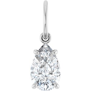 Platinum 8x5 mm Pear Charm/Pendant Mounting