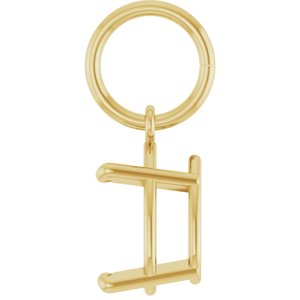 14K Yellow Gold 8x5 mm Pear Charm/Pendant Mounting – image 6