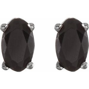 14K White Gold Natural Black Onyx Earrings – image 2