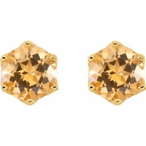 14K Yellow Gold Natural Citrine Earrings – image 2