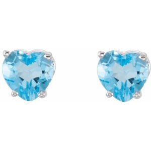 14K White Gold Natural Swiss Blue Topaz Earrings – image 2