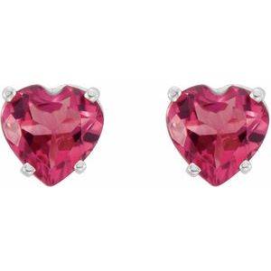 14K White Gold Natural Pink Tourmaline Earrings – image 2