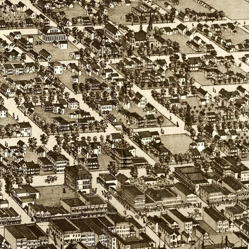 Vintage Map of Jacksonville, Florida 1876
