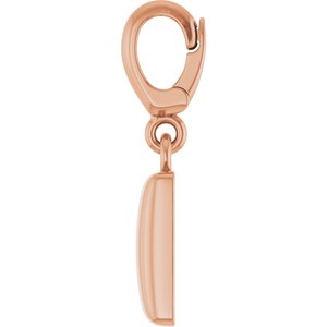 14K Rose Gold Puffed Dog Tag Charm/Pendant – image 3