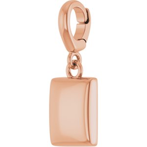 14K Rose Gold Puffed Dog Tag Charm/Pendant – image 2