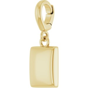 14K Yellow Gold Puffed Dog Tag Charm/Pendant – image 2