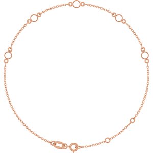 14K Rose Gold 3 mm Round 5-Stone Bezel-Set 6 1/2-7 1/2" Bracelet Mounting – image 2
