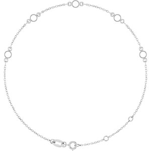 Sterling Silver 3 mm Round 5-Stone Bezel-Set 6 1/2-7 1/2" Bracelet Mounting – image 2