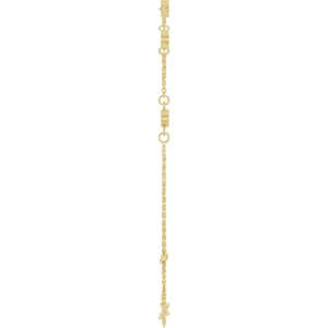 14K Yellow Gold 3 mm Round 5-Stone Bezel-Set 6 1/2-7 1/2" Bracelet Mounting – image 6