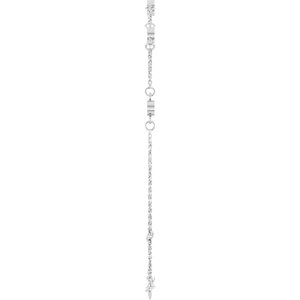 14K White Gold 3 mm Round 5-Stone Bezel-Set 6 1/2-7 1/2" Bracelet Mounting – image 6